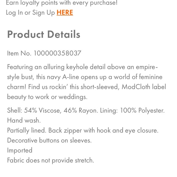 New ModCloth Navy Blue Vintage Inspired Keyhole Dress Women’s size 12 - Picture 4 of 11